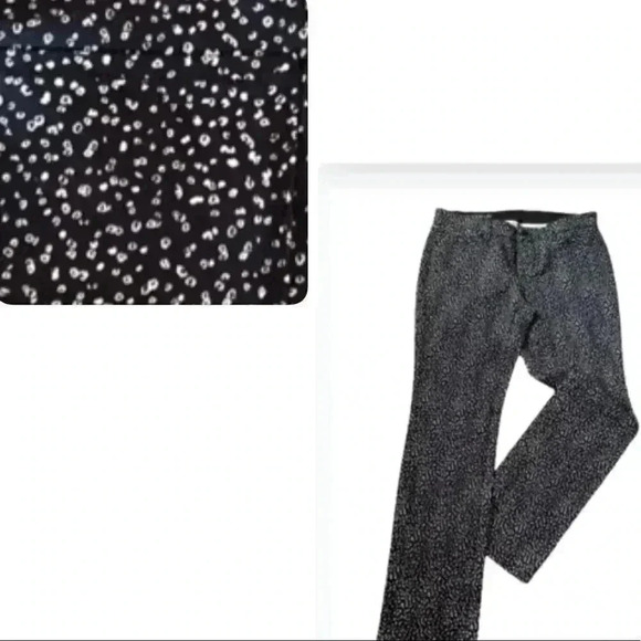 Ann taylor BLACK AND WHITE PRINT CLASSIC STRAIGHT LEG JEANS SIZE 8Petite - Picture 1 of 10